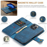 Dg.Ming iPhone 15 Pro Max Etui med Aftageligt Cover Blå