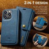 Dg.Ming iPhone 15 Pro Max Etui med Aftageligt Cover Blå