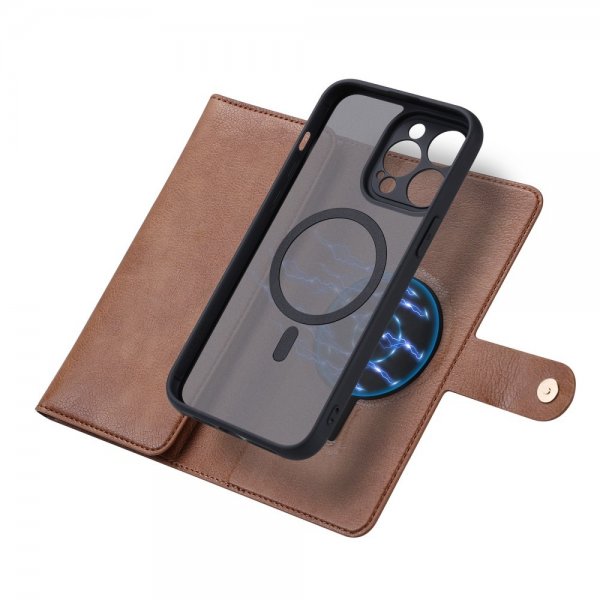 VILI iPhone 15 Pro Max Etui med Aftageligt Cover GV Series MagSafe Brun