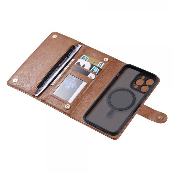 VILI iPhone 15 Pro Max Etui med Aftageligt Cover GV Series MagSafe Brun