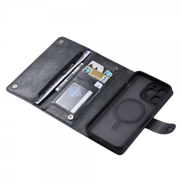 VILI iPhone 15 Pro Max Etui med Aftageligt Cover GV Series MagSafe Sort