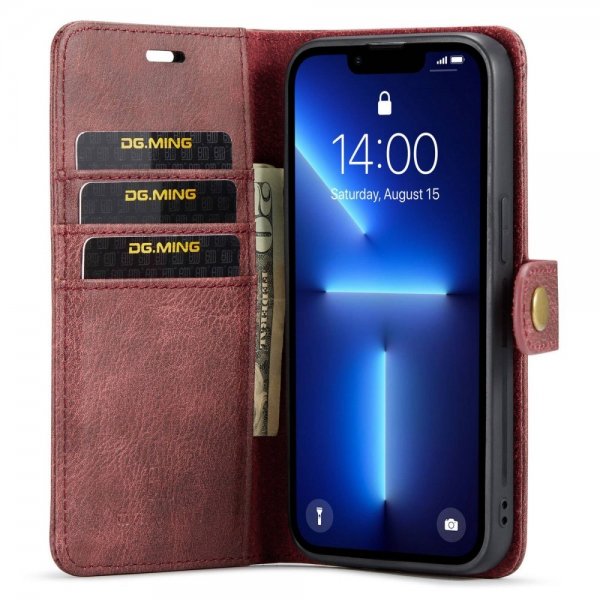Dg.Ming iPhone 15 Pro Max Etui med Aftageligt Cover Rød