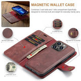 Dg.Ming iPhone 15 Pro Max Etui med Aftageligt Cover Rød