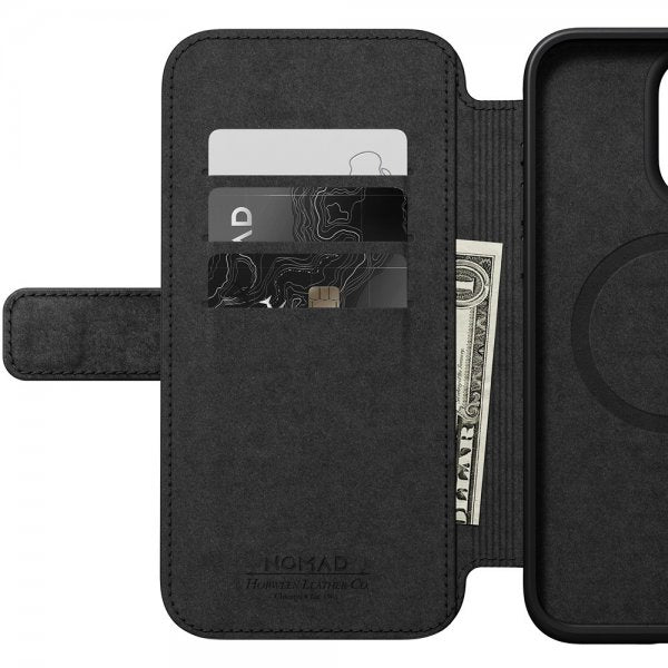 Nomad iPhone 15 Pro Max Cover Modern Leather Folio Horween Sort