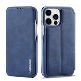 Lc.Imeeke iPhone 15 Pro Max Etui Retro Blå