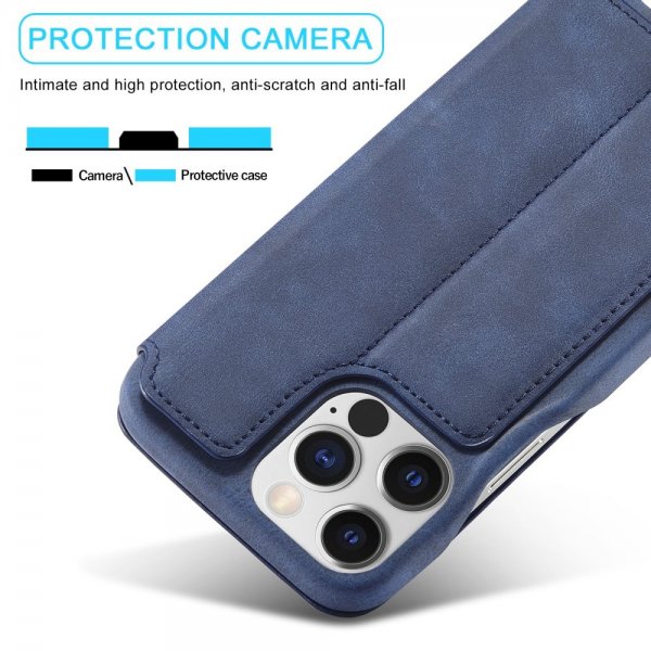 Lc.Imeeke iPhone 15 Pro Max Etui Retro Blå