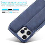 Lc.Imeeke iPhone 15 Pro Max Etui Retro Blå