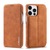 Lc.Imeeke iPhone 15 Pro Max Cover Retro Brun