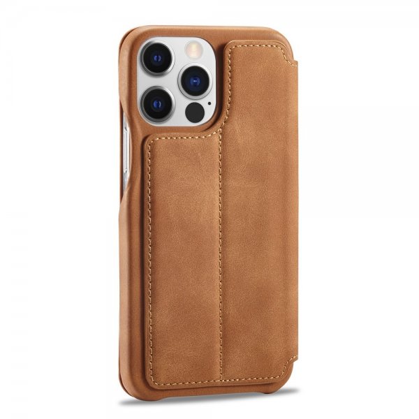 Lc.Imeeke iPhone 15 Pro Max Cover Retro Brun