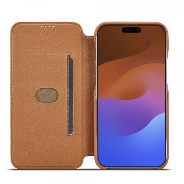 Lc.Imeeke iPhone 15 Pro Max Cover Retro Brun