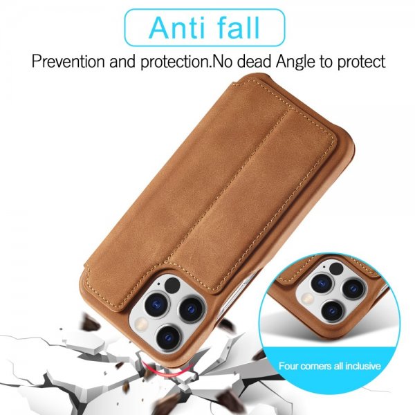 Lc.Imeeke iPhone 15 Pro Max Cover Retro Brun