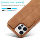 Lc.Imeeke iPhone 15 Pro Max Cover Retro Brun