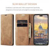 CaseMe iPhone 15 Pro Max Etui Retro Flip Brun