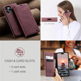 CaseMe iPhone 15 Pro Max Etui Retro Flip Rød