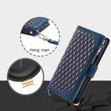 iPhone 15 Pro Max Etui Diamantmønster Lynlås Blå