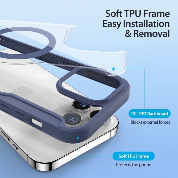 Dux Ducis iPhone 15 Pro Max Cover Skin X Pro Series MagSafe Blå