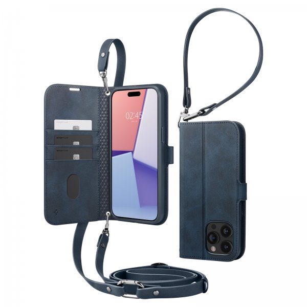 Spigen iPhone 15 Pro Max Cover Wallet S Pro Navy