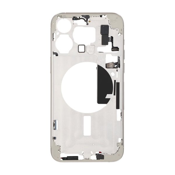 iPhone 15 Pro Max Mellemramme med smådele OEM - Titanium hvid