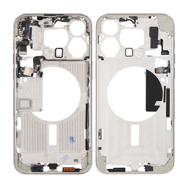 iPhone 15 Pro Max Mellemramme med smådele OEM - Titanium hvid