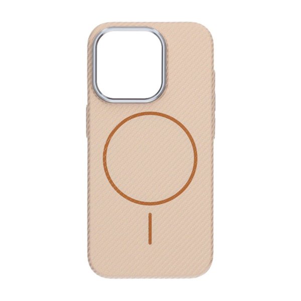 iPhone 15 Pro Max Cover Kulfibermønster MagSafe Guld
