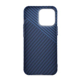 iPhone 15 Pro Max Cover Kulstofmønster Blå Grå
