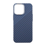 iPhone 15 Pro Max Cover Kulstofmønster Blå Grå