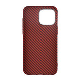 iPhone 15 Pro Max Cover Kulstofibermønster Rød