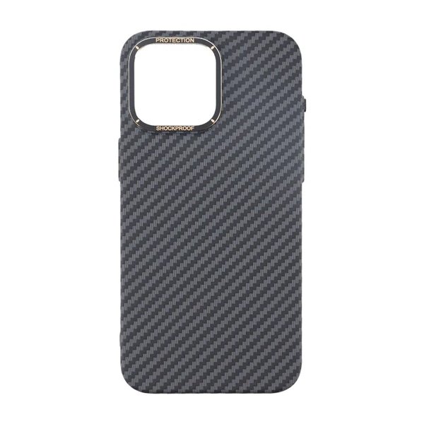 iPhone 15 Pro Max Cover Kulstofmønster Sort