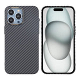 iPhone 15 Pro Max Cover Kulstofmønster Sort