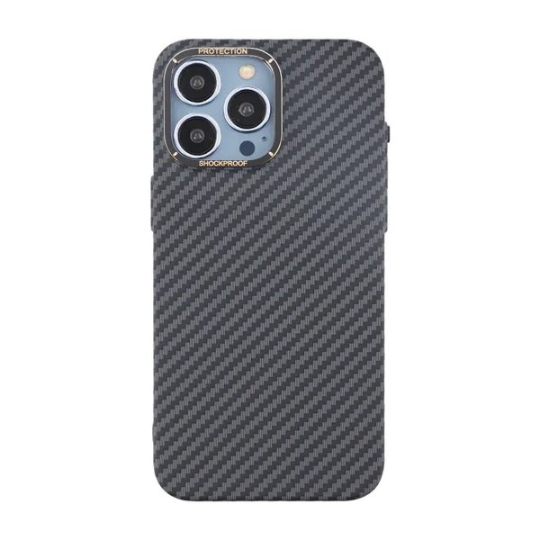 iPhone 15 Pro Max Cover Kulstofmønster Sort