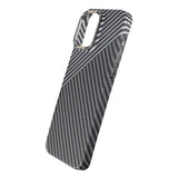 iPhone 15 Pro Max Cover Kulfibermønster Sort Hvid