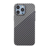iPhone 15 Pro Max Cover Kulfibermønster Sort Hvid