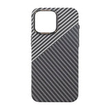 iPhone 15 Pro Max Cover Kulfibermønster Sort Hvid
