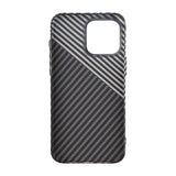 iPhone 15 Pro Max Cover Kulfibermønster Sort Hvid
