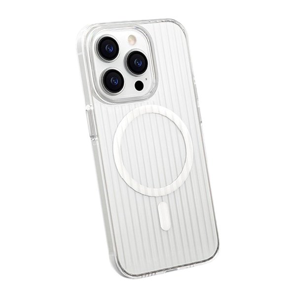 iPhone 15 Pro Max Cover Bølget MagSafe Transparent