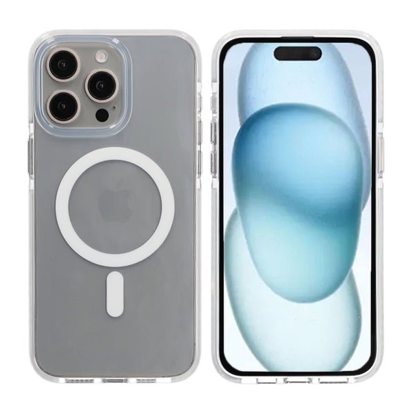 iPhone 15 Pro Max Cover Stødsikker MagSafe Hvid