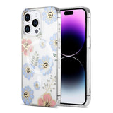 iPhone 15 Pro Max Cover Blomstermønster MagSafe Rød Blå
