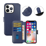 Rvelon iPhone 15 Pro Max Cover Ægte Læder Blå