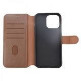 Rvelon iPhone 15 Pro Max Etui Ægte Læder Brun