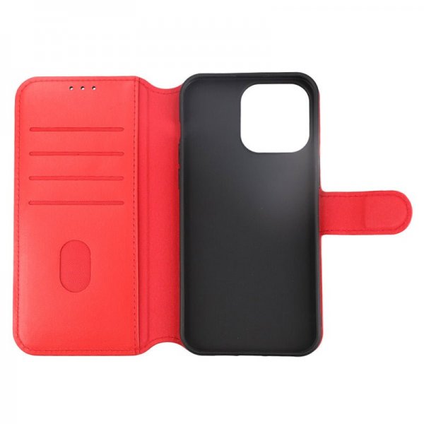 Rvelon iPhone 15 Pro Max Etui Ægte Læder Rød