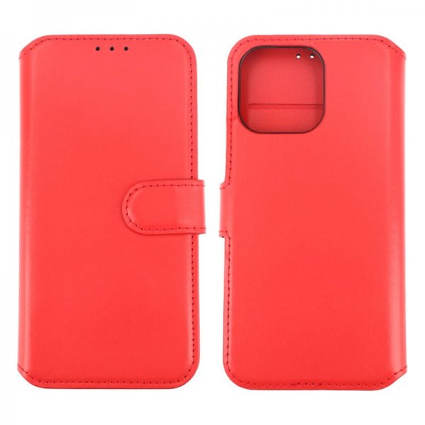 Rvelon iPhone 15 Pro Max Etui Ægte Læder Rød
