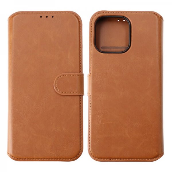 Rvelon iPhone 15 Pro Max Etui Magnetisk Aftageligt Cover Brun