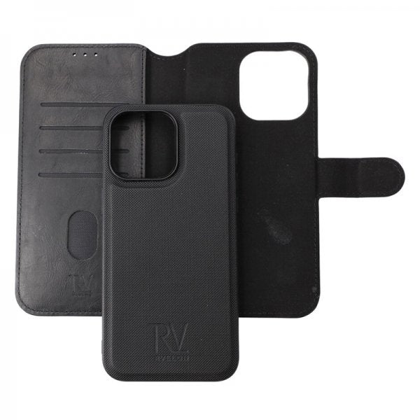 Rvelon iPhone 15 Pro Max Cover Magnetisk Aftageligt Cover Sort