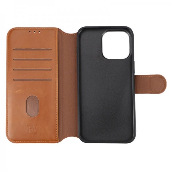 Rvelon iPhone 15 Pro Max Etui 4 Kortlommer MagSafe Brun