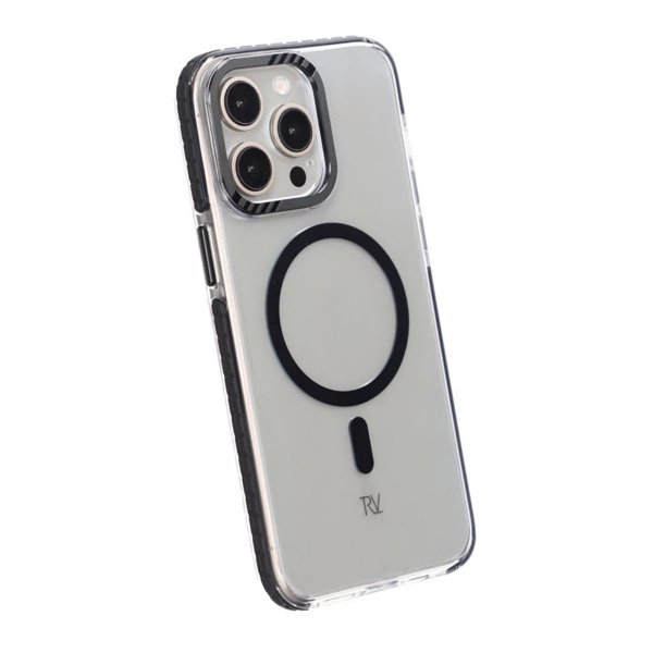 Rvelon iPhone 15 Pro Max Cover TPU MagSafe Sort Gennemsigtig