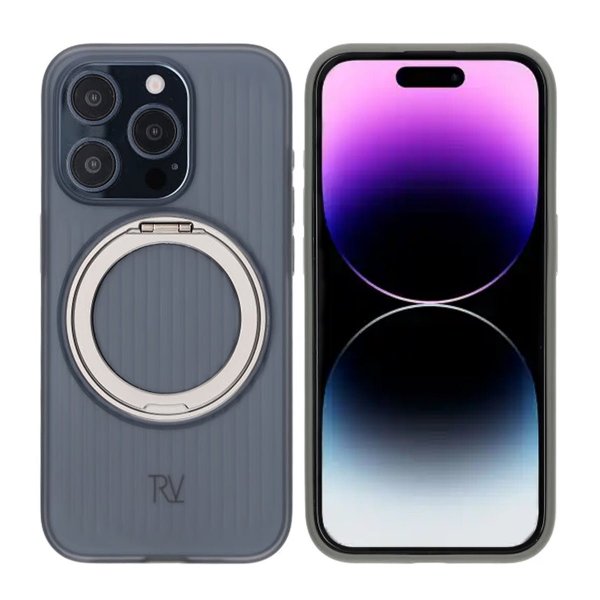 Rvelon iPhone 15 Pro Max Cover Roterbart MagSafe Stativ Grå