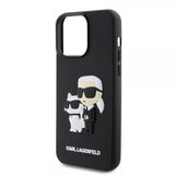 Karl Lagerfeld iPhone 15 Pro Max Cover 3D Gummi Karl & Choupette Sort