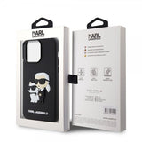 Karl Lagerfeld iPhone 15 Pro Max Cover 3D Gummi Karl & Choupette Sort