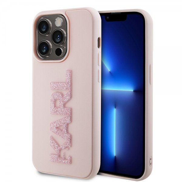 Karl Lagerfeld iPhone 15 Pro Max Cover 3D Rubber Karl Pink