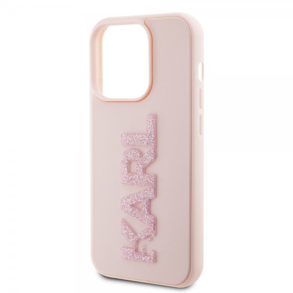 Karl Lagerfeld iPhone 15 Pro Max Cover 3D Rubber Karl Pink